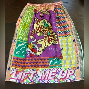 NWT me369 Colorful Graphic Midi Skirt